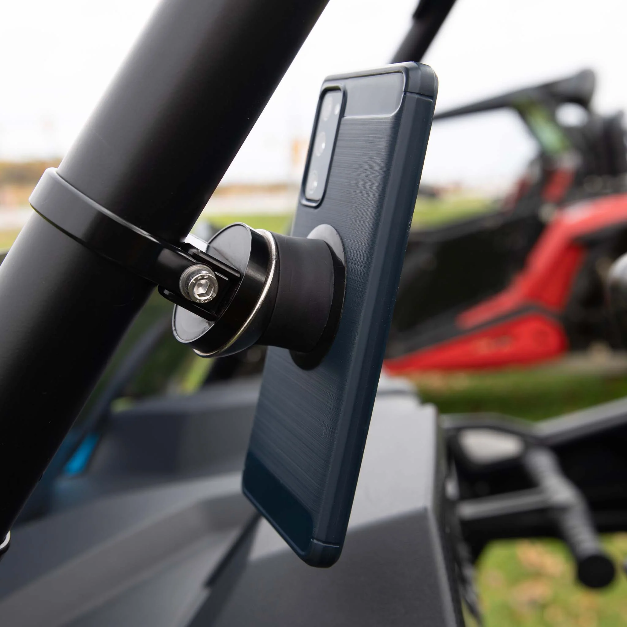 Magnet mobile phone holder in use